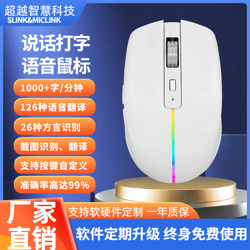 Iflytek Factory 2.4G/Bluetooth Three-Mode Voice Mouse Talking and Typing Type-C Charging Office Wireless Mouse