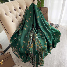 2022 Brand Designer Silk Scarf Female Foulard Bandana Long S