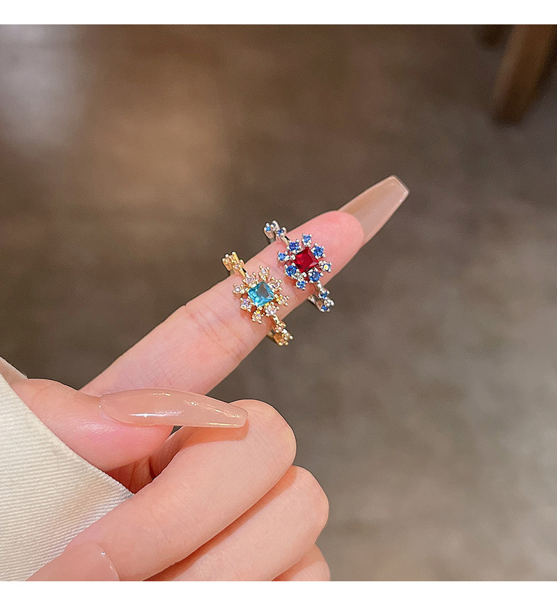 Basic Geometric Copper Plating Zircon Rings 1 Piece