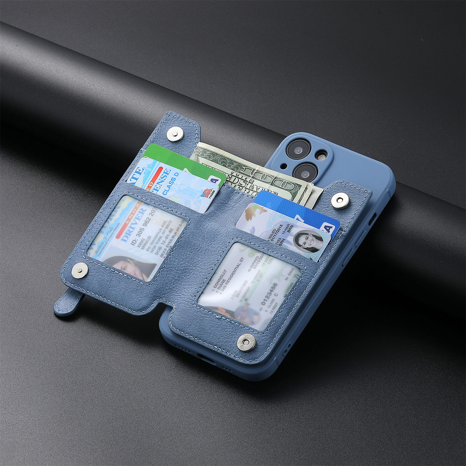 Unisex Einfarbig Pu-Leder Reißverschluss Kartenhalter display picture 12