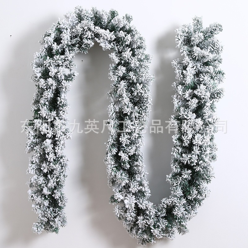 PVC 暗号化スノーフレーク植毛籐ドア吊り小道具植毛クリスマス籐在庫ありクリスマス装飾籐 2.7m|undefined