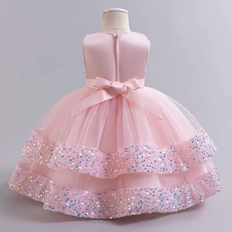 Платье принцессы для детей, ногтевые sequins, юбка, свадебное платье из жемчуга, одежда для особых случаев, подарок на день рождения