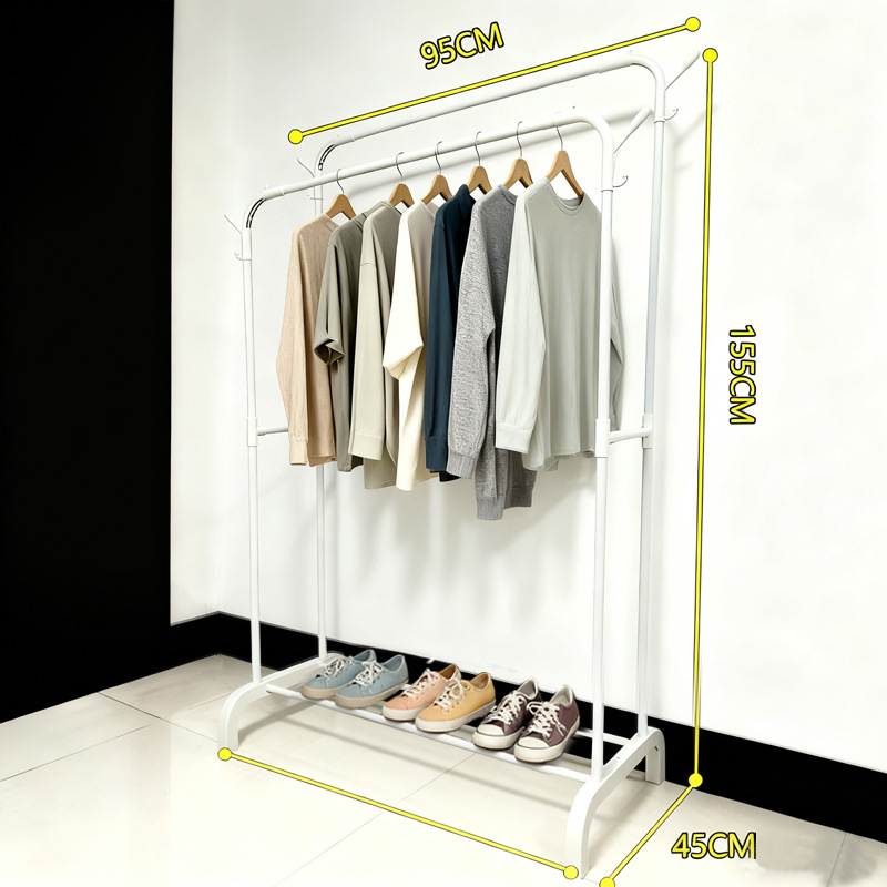 Perchero sencillo transfronterizo, perchero de pie para dormitorio o balcón, tendedero plegable móvil, tipo barra de pie, venta al por mayor