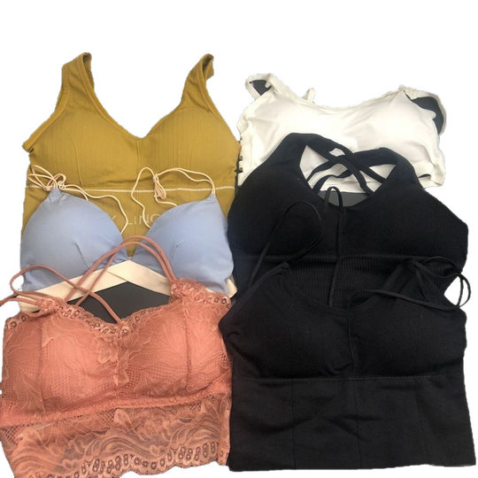 Foreign Trade Domestic Miscellaneous Tailstock Seamless Underwear Women's No Rings Bra Beautiful Back Tube-like Sexy Breathable Elastic Wrap Chest