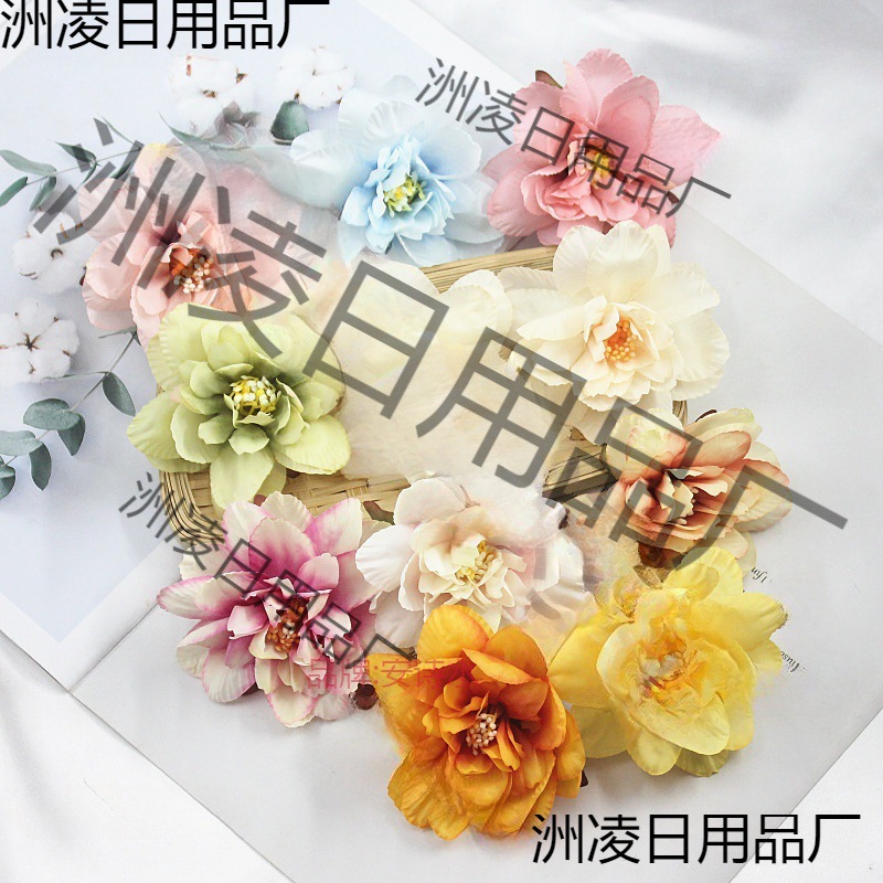 DIY仿真花汉服头饰绢花花朵 新款荷花莲花清森系婚庆搭配花环材料