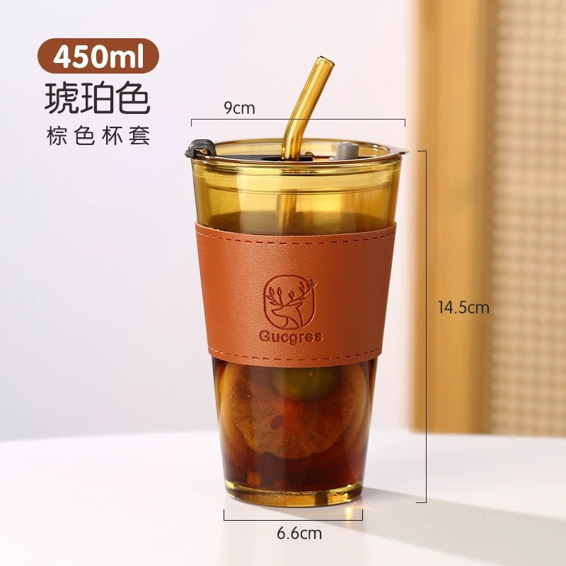 Conjunto de copos grandes amarelo + fulvo 450ML / 401-500ml