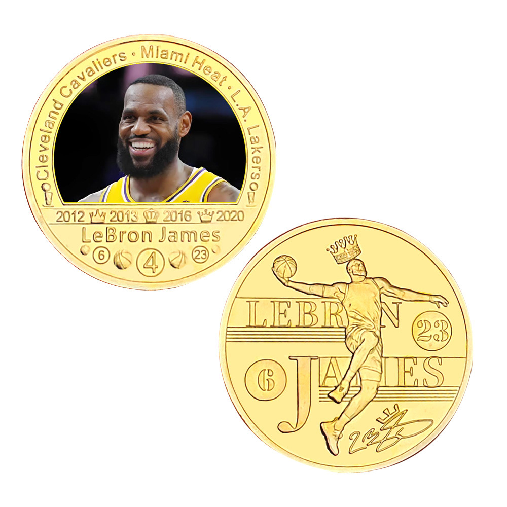 James Monedas conmemorativas NBA estrellas regalos periféricos venta caliente transfronteriza
