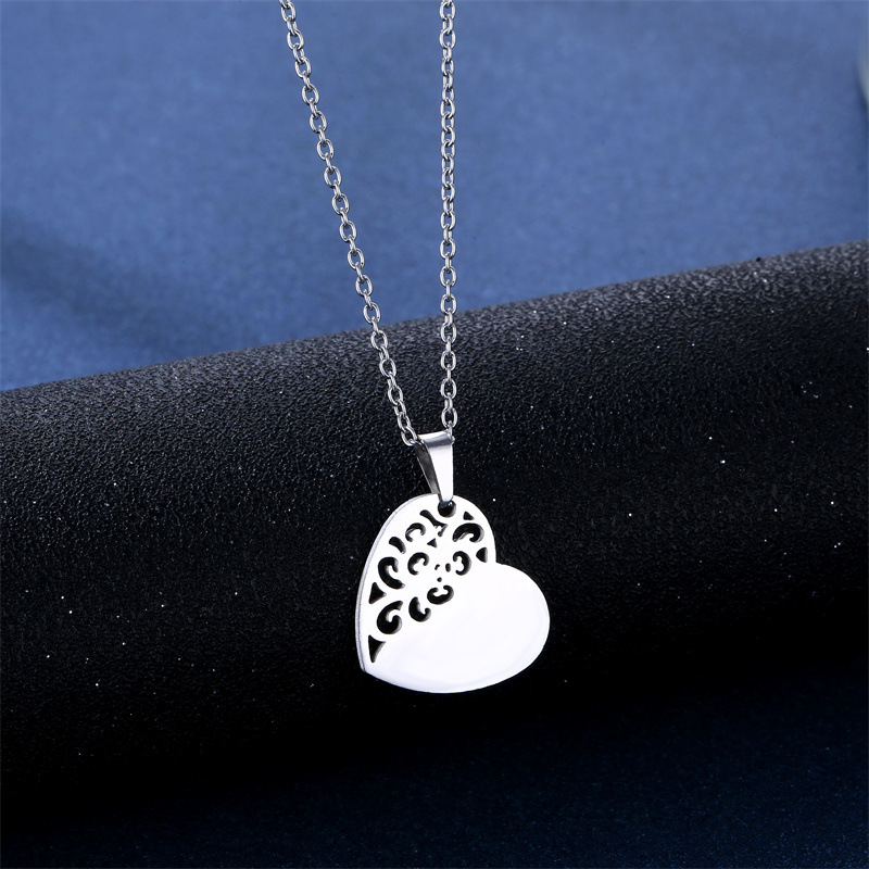 1 Set Simple Style Heart Shape Stainless Steel Womenu0027S Earrings Necklace