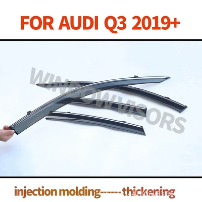 Rain shield Q3 Window Visor - audi-q3-mk2-f3-2019-2024-pc-3d-stainless-steel-bright-strip-window-rain-shield