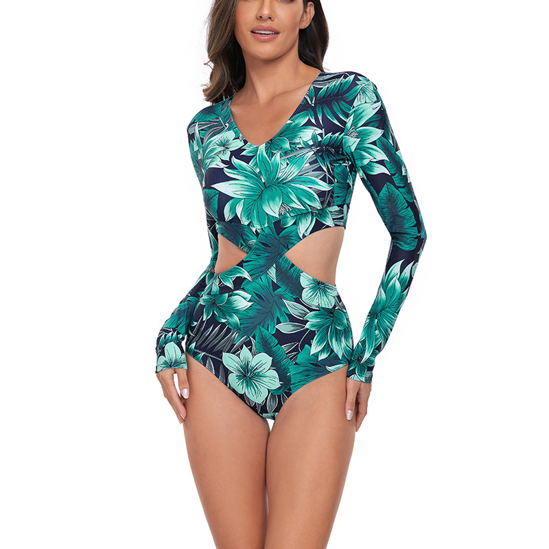 Women's Elegant Retro Printing Flower 1 Piece One Piece Swimwear display picture 4