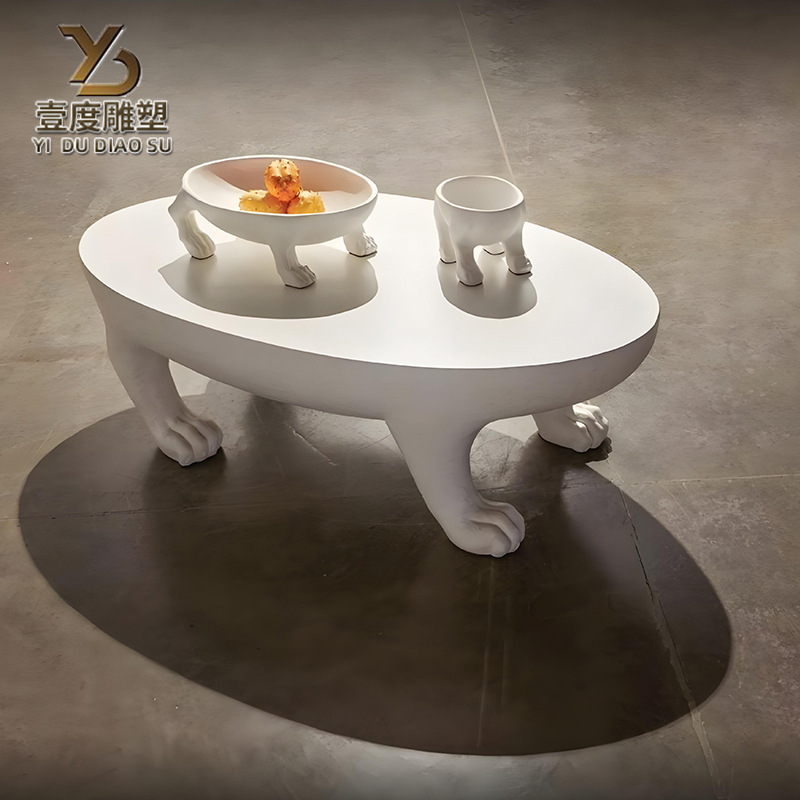 玻璃钢创意抽象花盆六角形异型茶几摆件  客厅茶桌  轻奢家用茶几|undefined