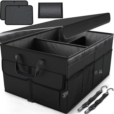 storage box with lid, foldable: Car storage bag/box