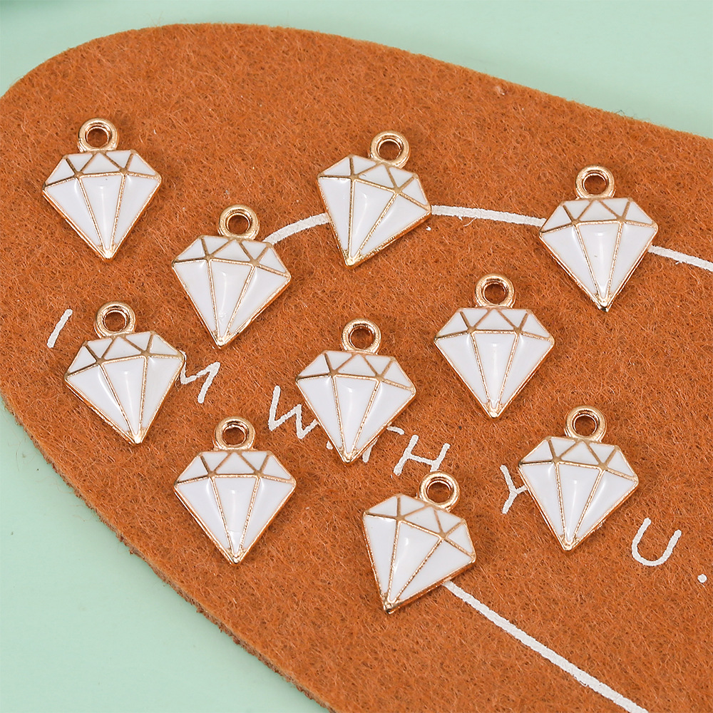 10 Pieces Simple Style Diamonds Alloy Enamel Pendant Jewelry Accessories display picture 5