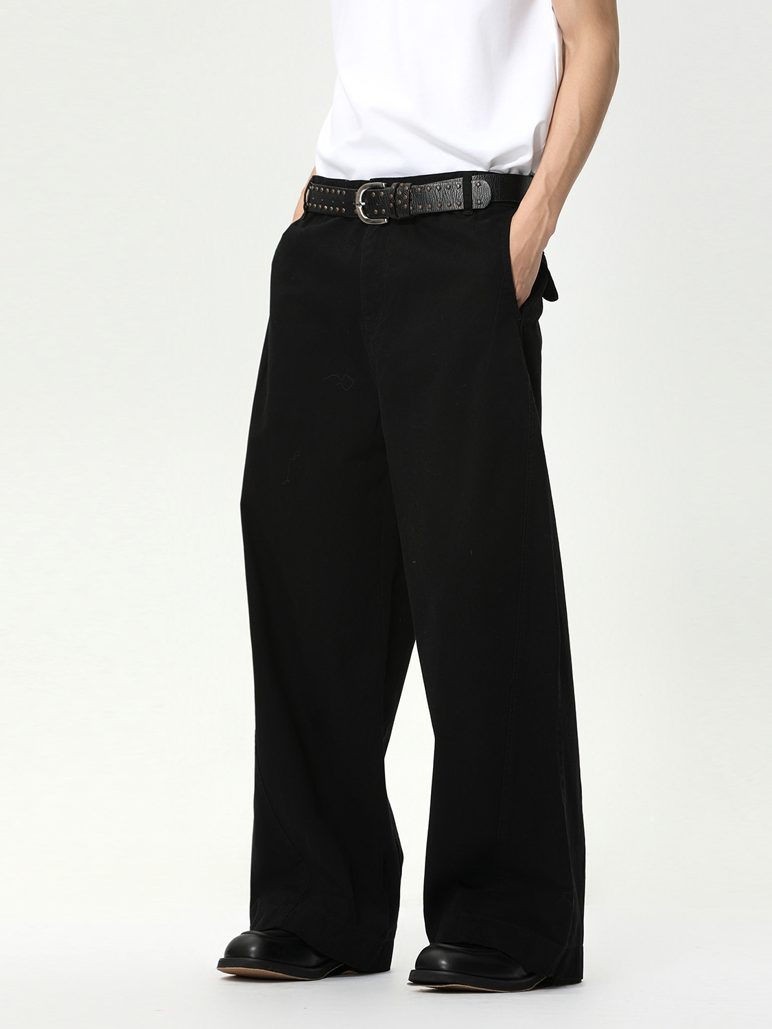 MTLCLOTHES Hombres| Coreano de color sólido clásico minimalista Casual rectángulo Cleanfit minimalista jeans