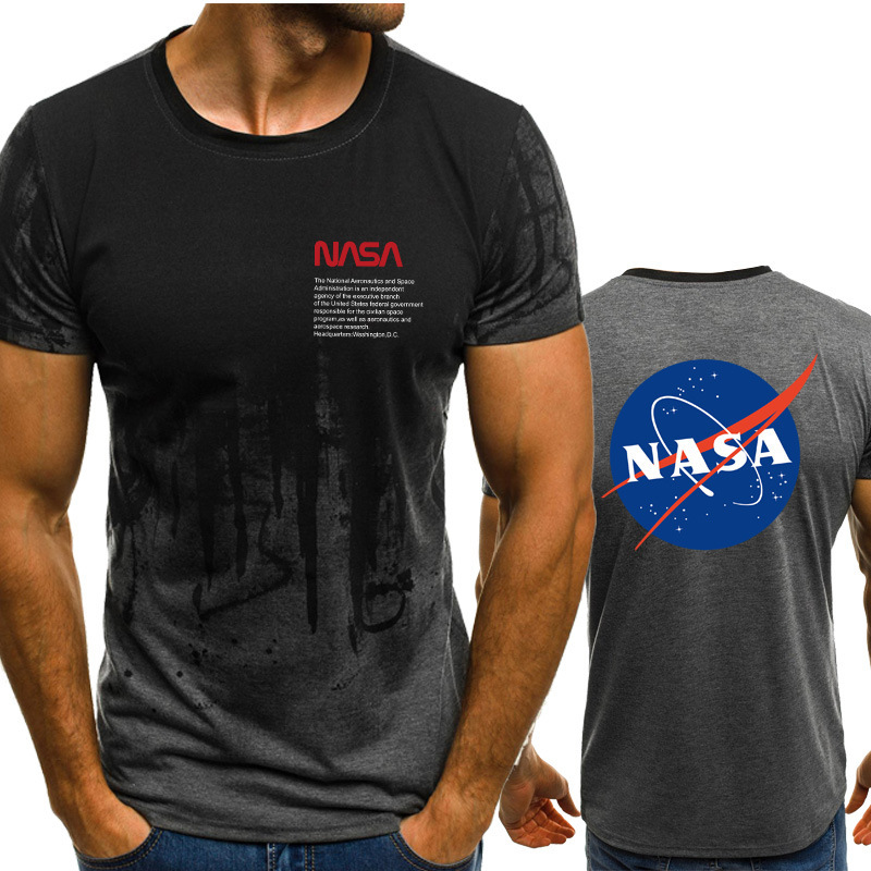 T-shirt Clothes Teenagers Students Men and Women Short-sleeved T-shirt Tops NASA American Aerospace Rocket Launches SpaceX