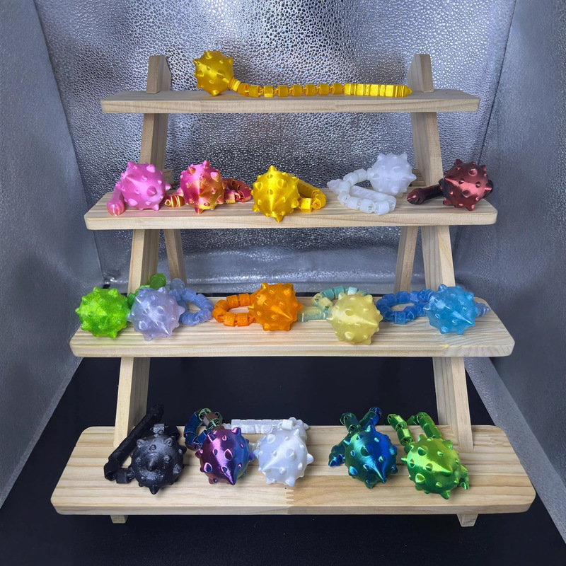 3D Printed Celestial Hammer Retractable Rotating Toy Stall Display Figure Transforming Small Hammer Model