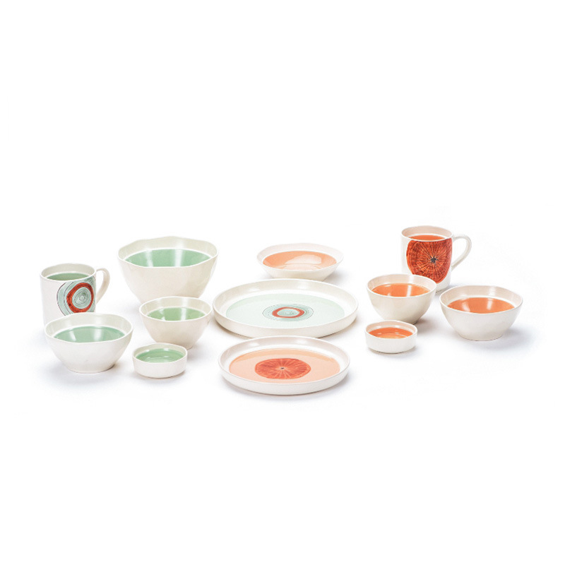 Fábrica de cerámica macarón dos comidas cerámica ins cubiertos de cocina alta sensación platos set de platos para el hogar