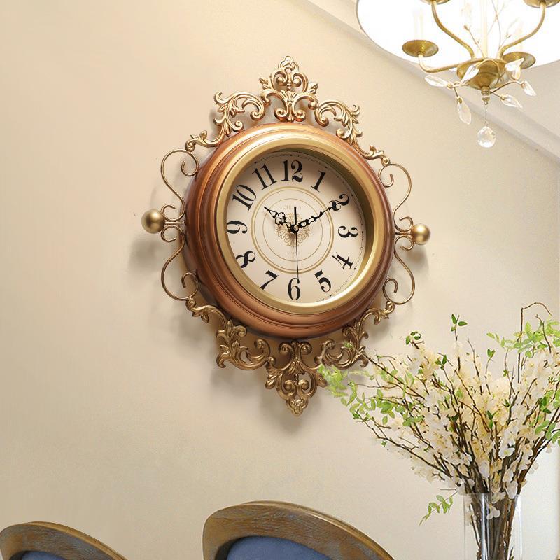 Salón americano reloj creativo estilo europeo Reloj de pared Retro Reloj de pared arte decorativo Reloj de pared hogar mudo reloj de moda