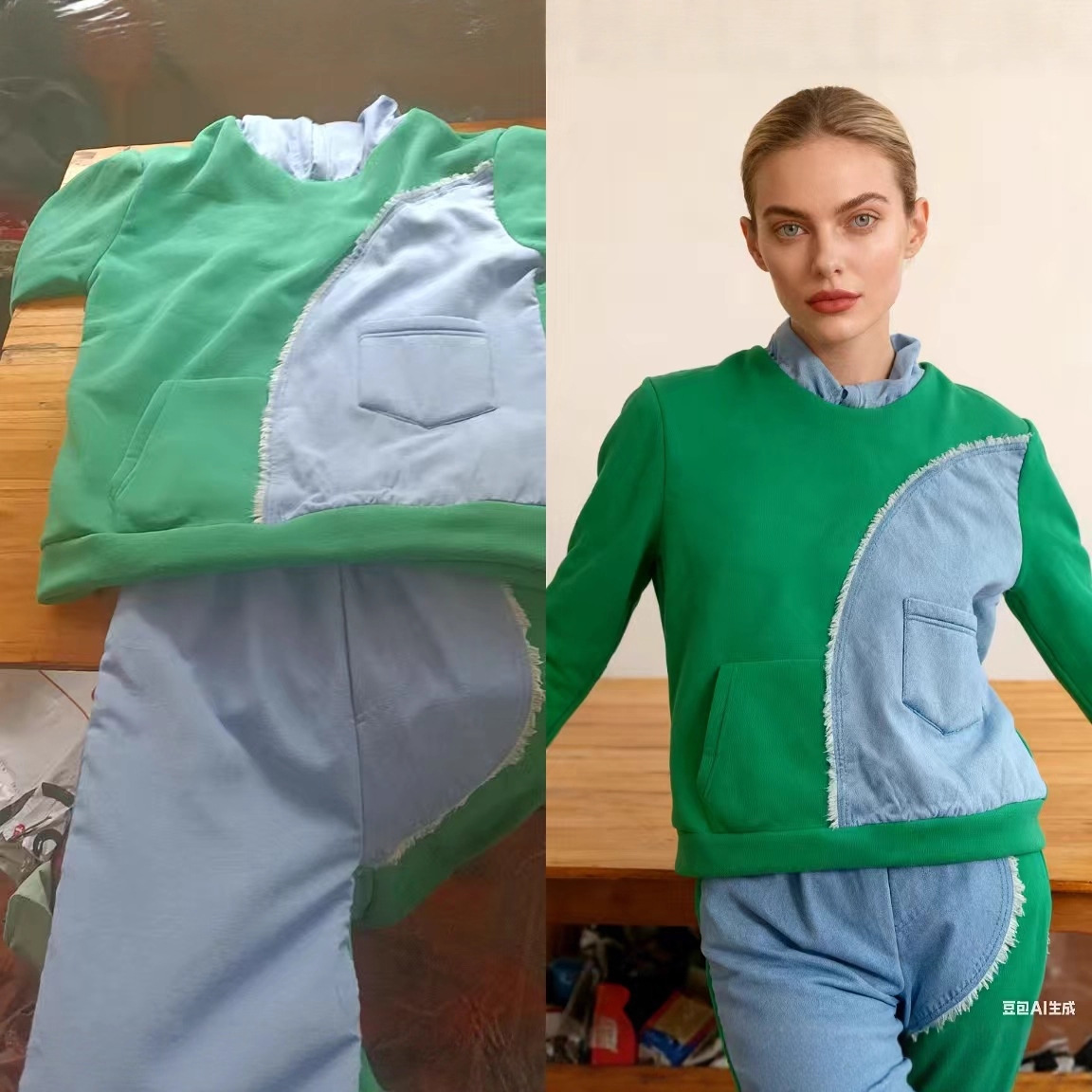 Jh322 European and American Cross-Border Women's Clothing Amazon Independent Site Fashion Casual Hooded Fleece Sweatshirt with Jogger Pants Long Style Two-Piece Set 4