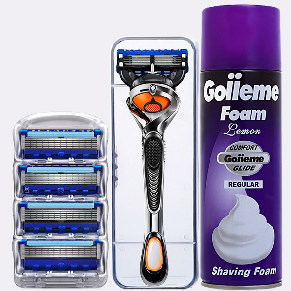 2025 nuevo hombre azul manual Geely de cinco capas cuchilla de afeitar escondida cuchilla de afeitar multicapa de acero inoxidable