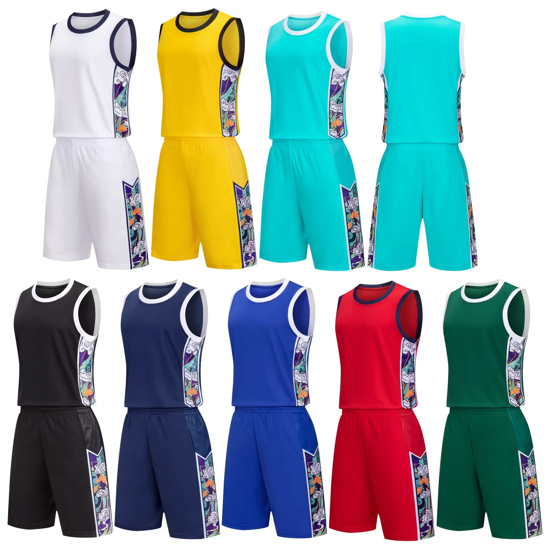 Manufacturers wholesale basketball clothing suit men and adults children sports basketball vest primary and secondary school students competition clothing can be printed