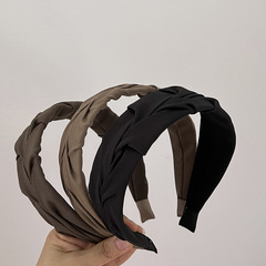 發箍復古褶皺寬邊壓發外戴頭箍秋冬法式高級感網紅優雅洗臉頭飾