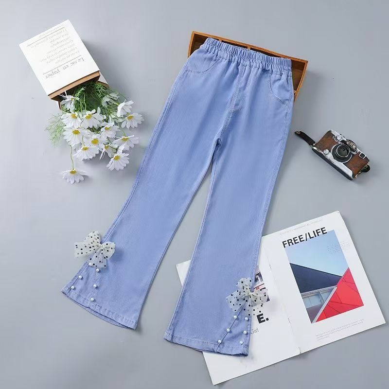Summer Tencel Thin, Super Soft, Breathable, Comfortable Slim Wide-Leg Pants for Girls (Middle and Large Sizes) - Versatile, Loose, and Stylish