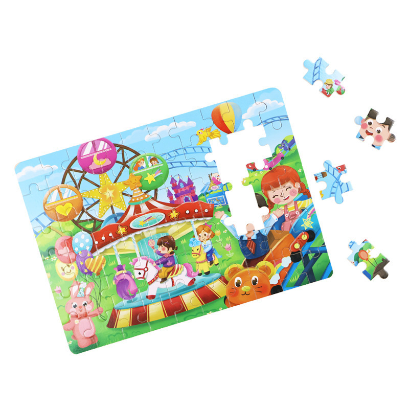 60 piezas de madera puzzle de dibujos animados para niños cuentos de hadas puzzle plano para bebés juguetes de bloque de construcción de puzzle de educación temprana