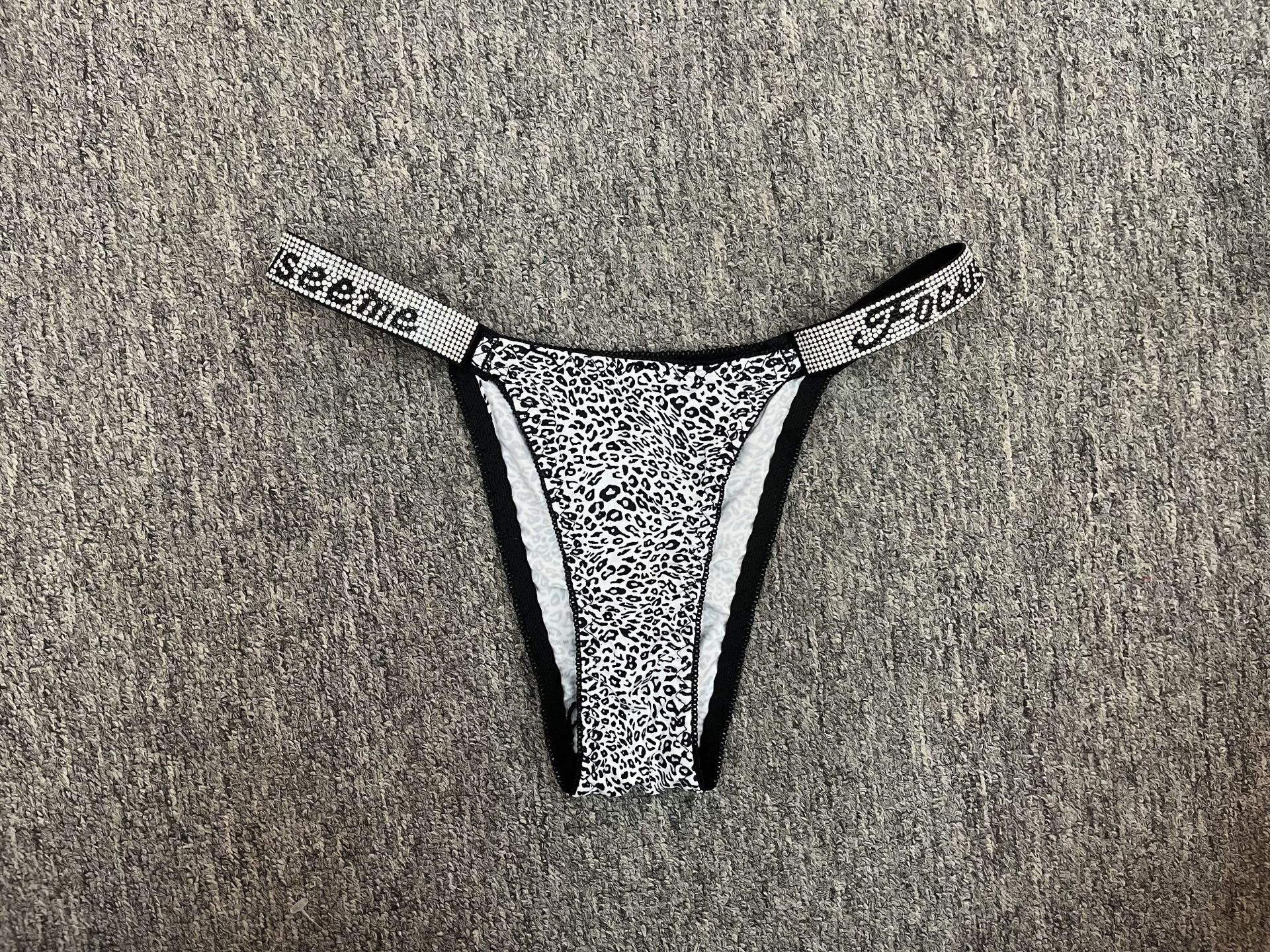 Ropa interior antibacteriana rusa con diamantes de imitación, bragas de talla grande, tanga sexy de cintura baja que levanta la cadera, antibacteriana y transpirable