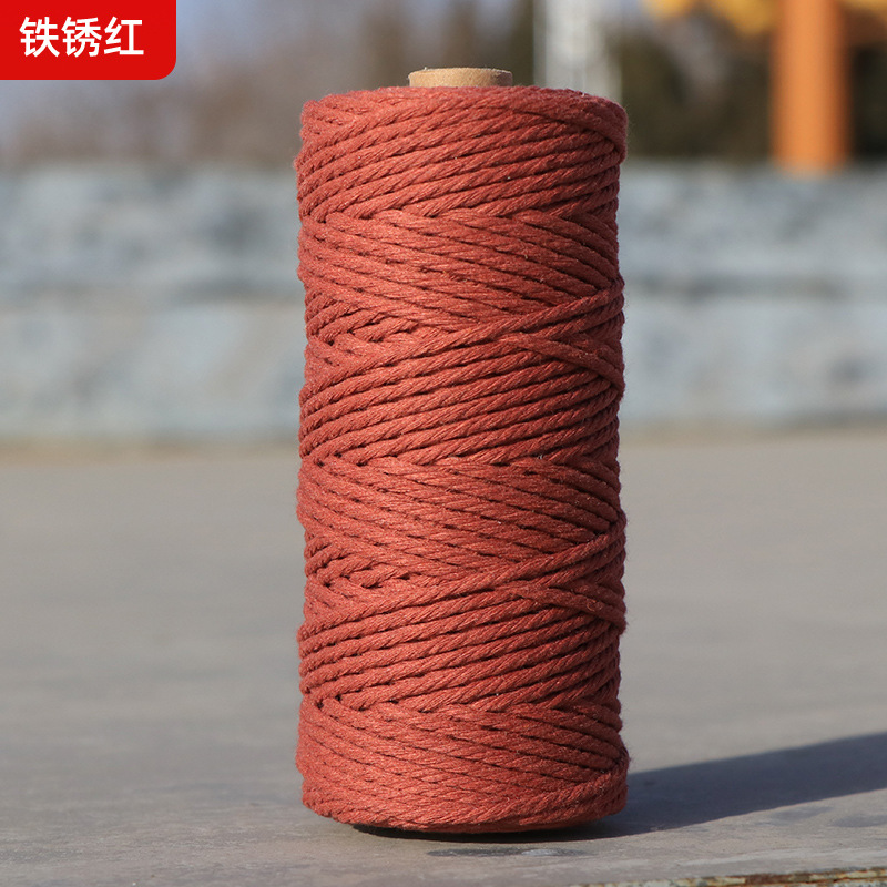 Cuerdas de algodón de color transfronterizas tejidas de algodón 2mm3mm4mm cuerdas de algodón hechas a mano cuerdas decorativas DIY cuerdas de algodón de color colgantes