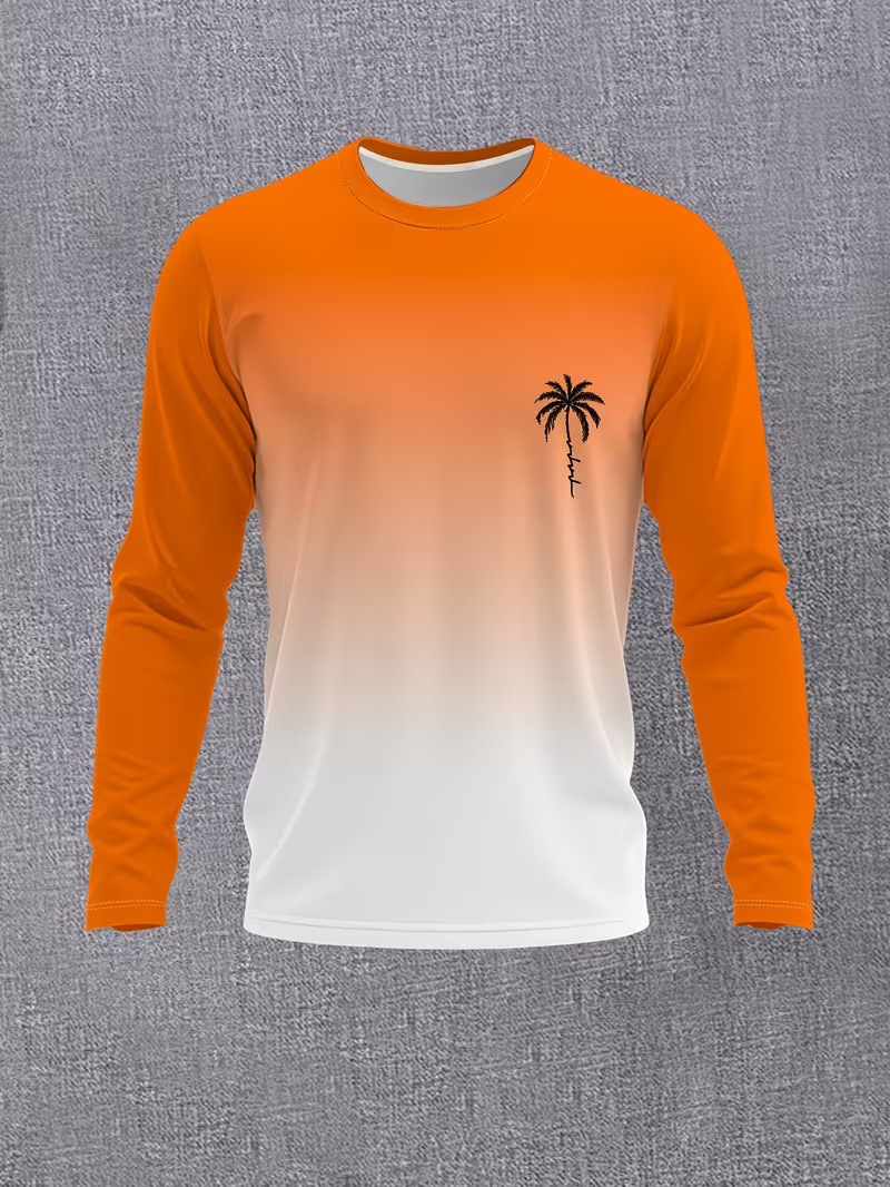 Fuente de fábrica transfronteriza piezas de impresión digital para D camiseta de manga larga deportiva ocio al aire libre transpirable