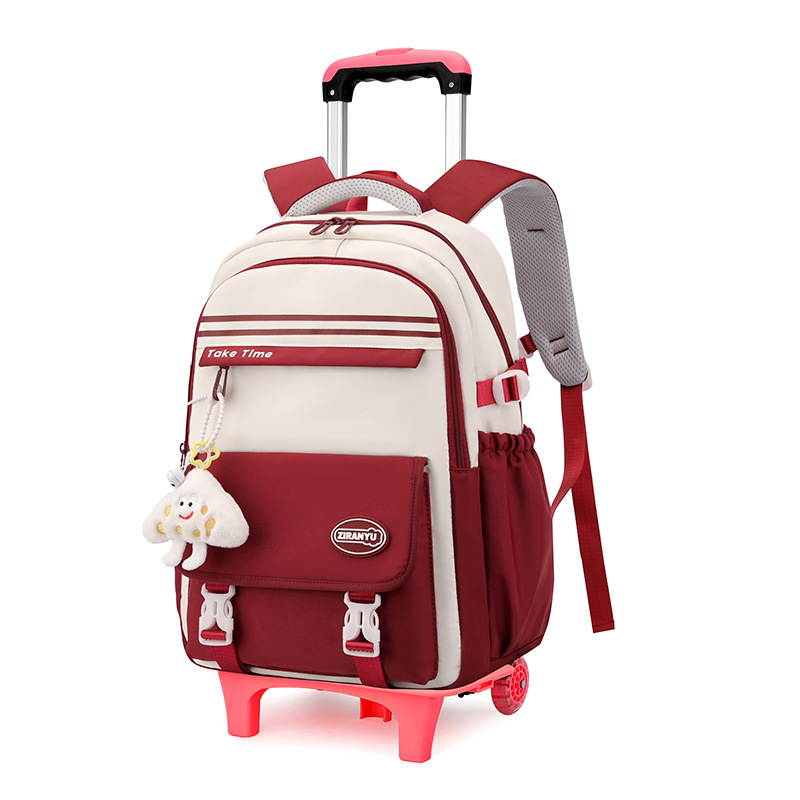 Pescado natural estilo coreano estudiantes de grado 3 - 6 bolsas escolares de varilla de tracción, bolsas escolares de moda ligeras de gran capacidad de estudiantes de secundaria