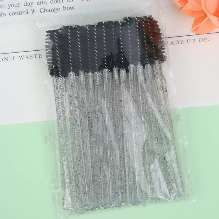 Eyelash Spoolie Brushes, Disposable Lash Brushes, Assorted Colors, Pack (50 pcs)