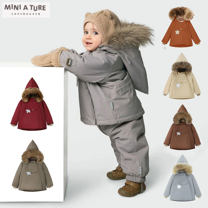 Denmark M.A T Children's Clothing Mat25 New Winter Products Windproof and Waterproof Elf Hat Plus Velvet Cotton Jacket Style down Style