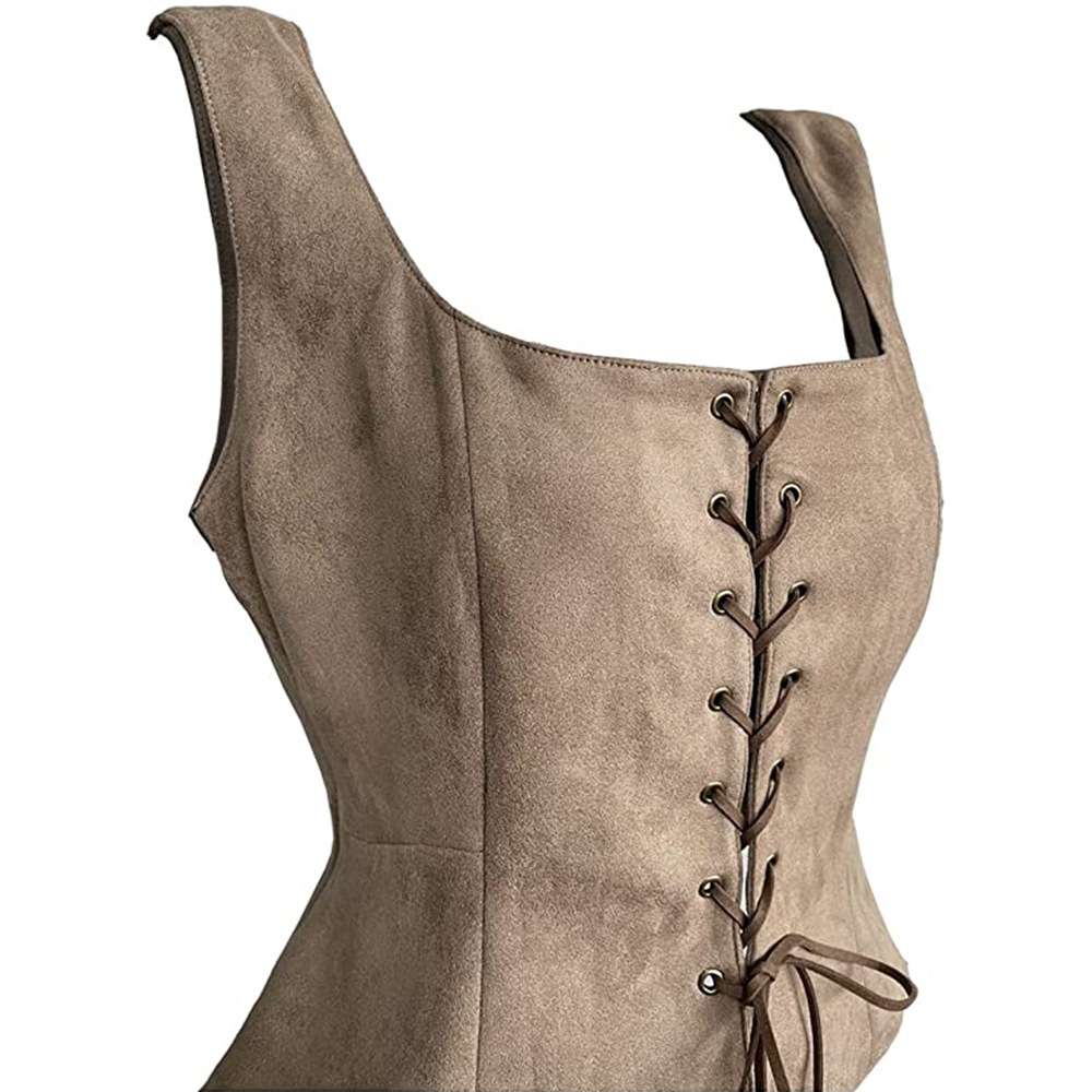 Amazon Renacimiento Viking cos ropa chaleco Chaleco de gamuza ropa de Halloween fábrica
