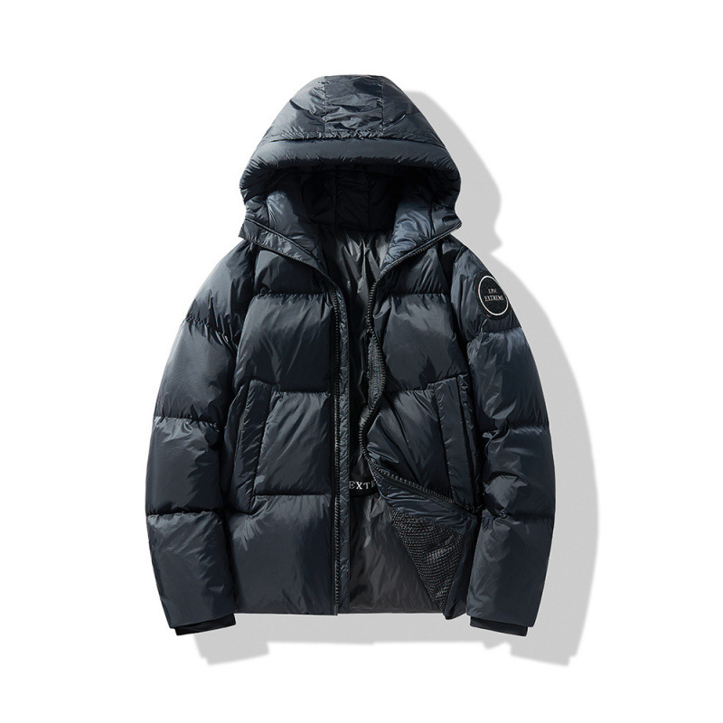 Hombres y mujeres del mismo estilo otoño e invierno pareja de terciopelo grueso resistente a los diamantes 80% terciopelo de pato blanco chaqueta deportiva con capucha cálida a prueba de viento