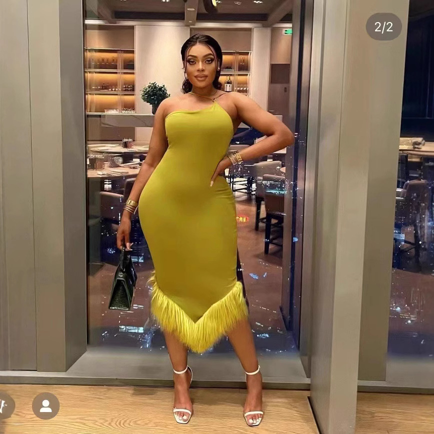 summer sexy asymmetrical dress