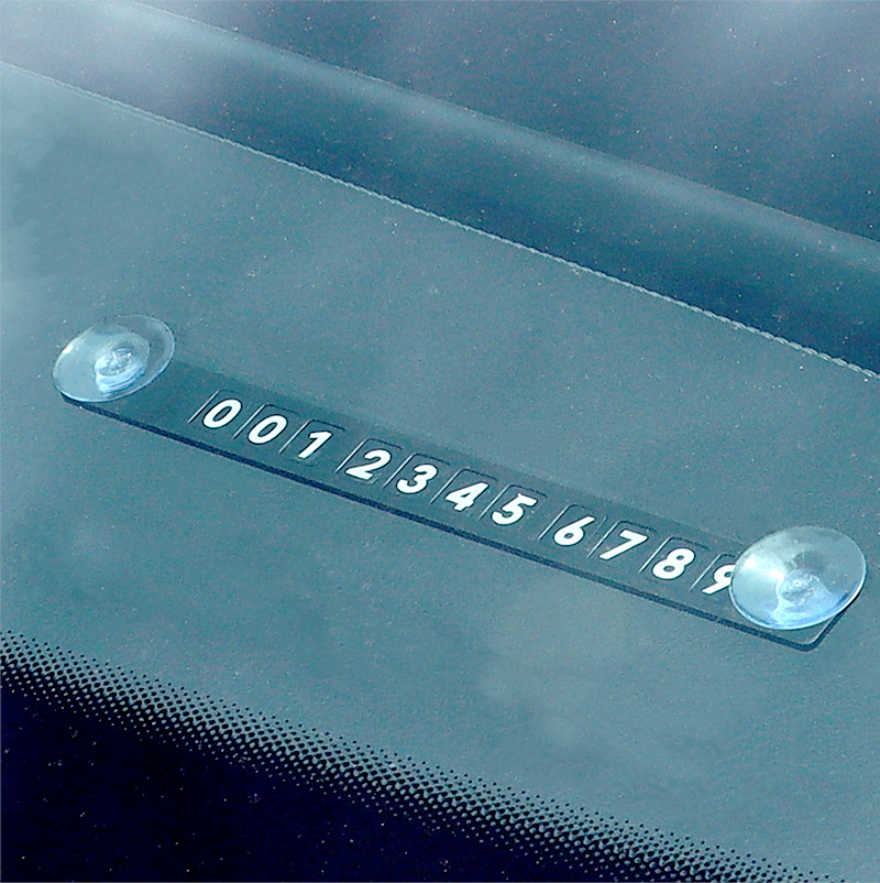 Simple aluminum alloy temporary parking number plate simple fashion moving license plate exquisite three-dimensional suction cup car transfer card
