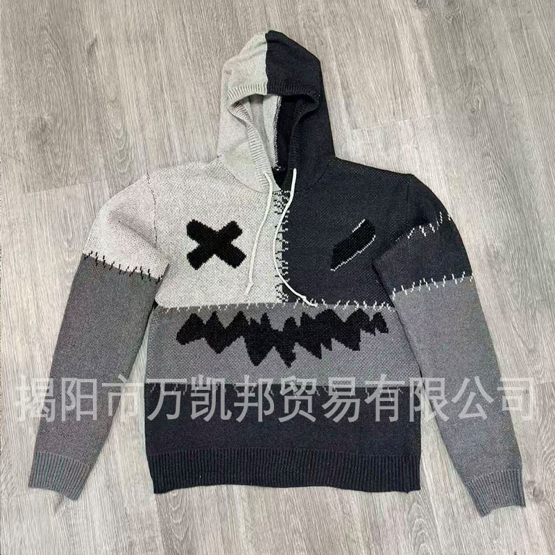 Comercio exterior transfronterizo procesamiento de Halloween Navidad personalizado camisetas de punto suéter hombre y mujer tamaño europeo fábrica Amazon mayorista