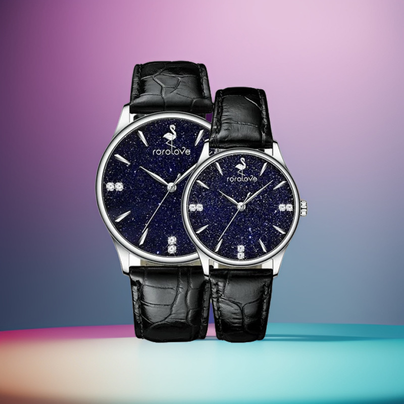 Rorolove Flamingo Inlaid with 6 Natural Diamonds Couple Watch Accessible Luxury Elegant Fashion Couple Gift Watch
