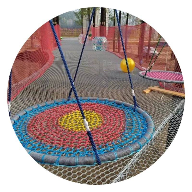Нейлоновая безузловая сетка для батутов, не требующая электропитания, сетка для лазания для туристических объектов, сетка «Волшебный джунгли»