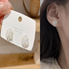 Silver needle, design earrings from pearl, silver 925 sample, Korean style, flowered, simple and elegant design, trend of season