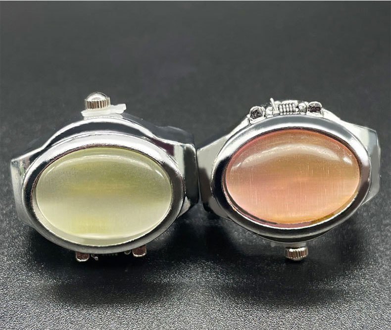 25g Weight Quartz Glass Mirror Material Stainless Steel Strap Material Watch Rings Classification Pointer+Number Display Type Oval Dial Shape Daily, Street Occasion Quartz Movement Round Pattern All Seasons Season Unisex Gender Casual Style Casual Round Quartz Watch Rings