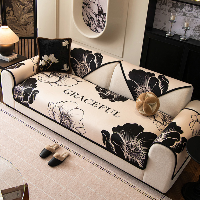 Medieval 2025 nuevo sofá general cuatro estaciones cojín toallas de tela francesa retro cojín fijo cojín antideslizante