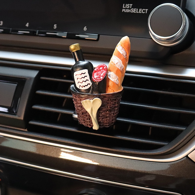 Clip de perfume de salida de aire de coche creativo 3d comida salida de aire tridimensional máquina de pan perfume decoración de coche
