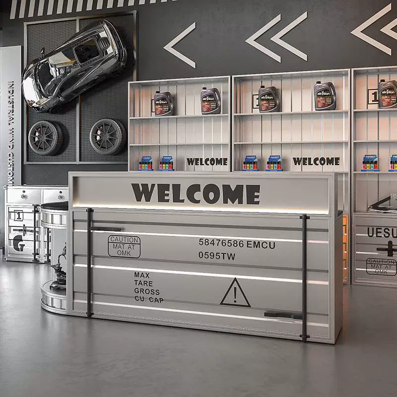 工业风酒吧吧台收银柜台奶茶烧烤店创意前台健身房台球馆