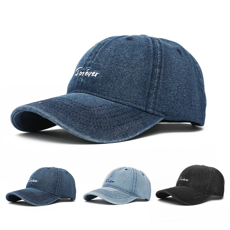 Four Seasons Sonnenschutzhut Herren- und Damen-Baseballmütze aus reiner Baumwolle Denim Outdoor-Entenzungenhut Sommer-Sonnenschutzhut Sonnenhut_voghion.com