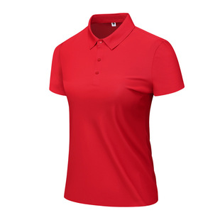 Summer New Short-Sleeved Men's and Women's Pure Color Business Polo Shirts Seamless Ice Silk Lapel Casual Work Clothes with Printable Logo