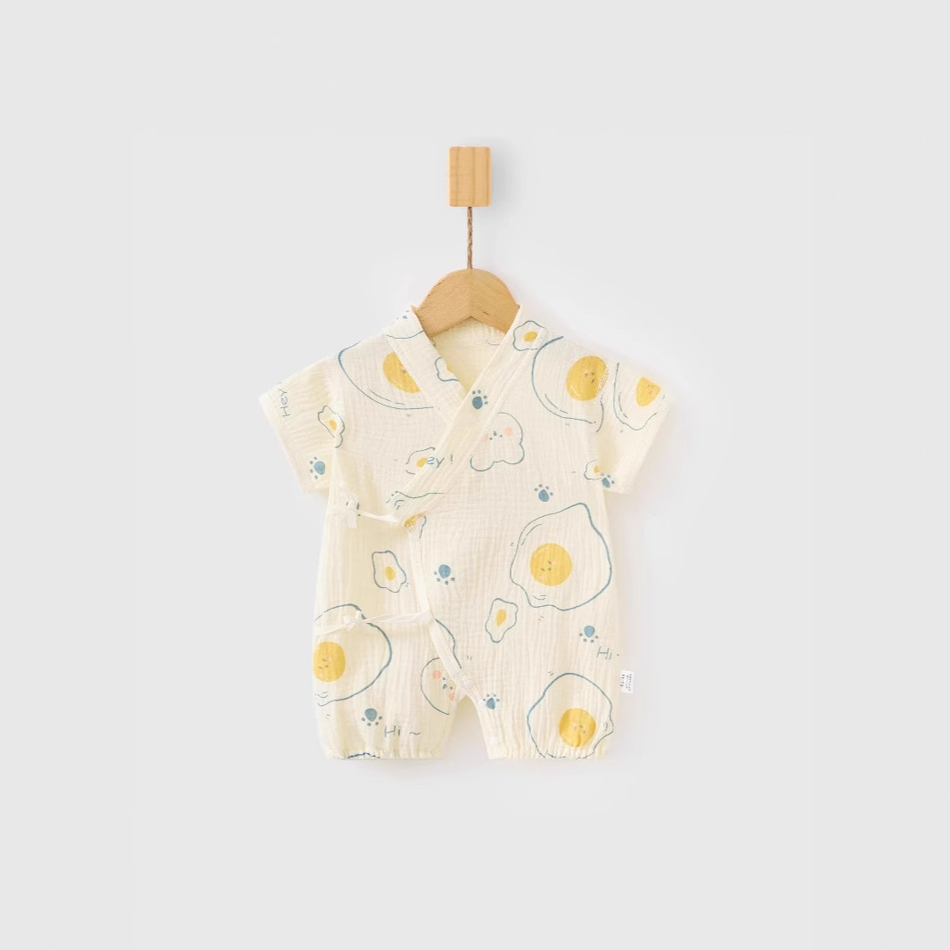 Baby Clothes Summer Thin Short-sleeved Body Clothes Summer Gauze Pure Cotton Baby Hare Clothes Newborn Climbing Clothes Class A