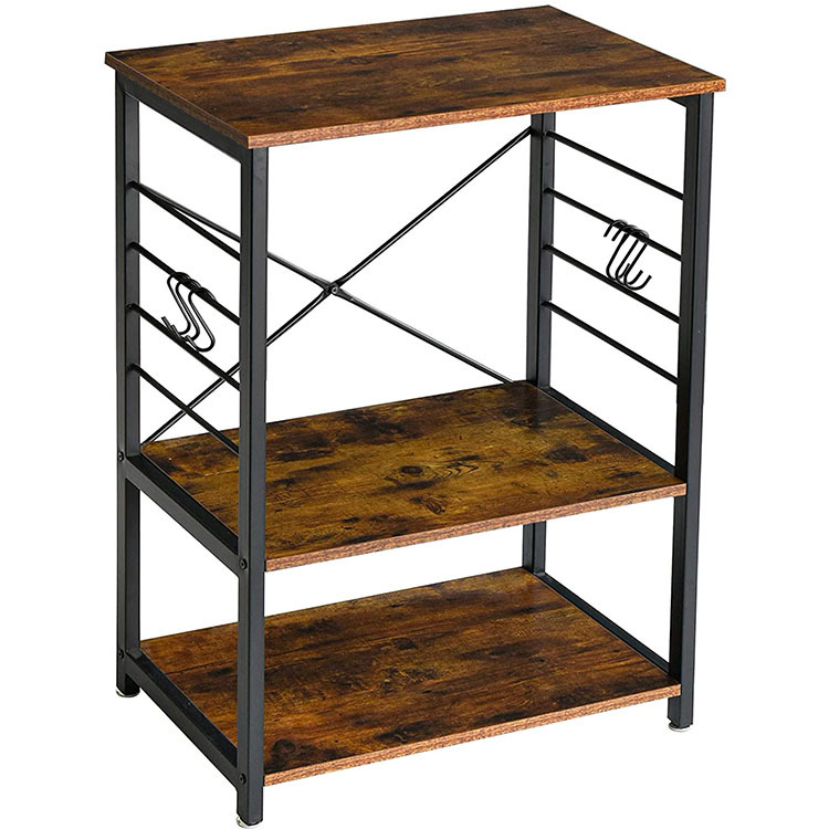 Microwave stove bracket three -layer kitchen with metal rack and 6…